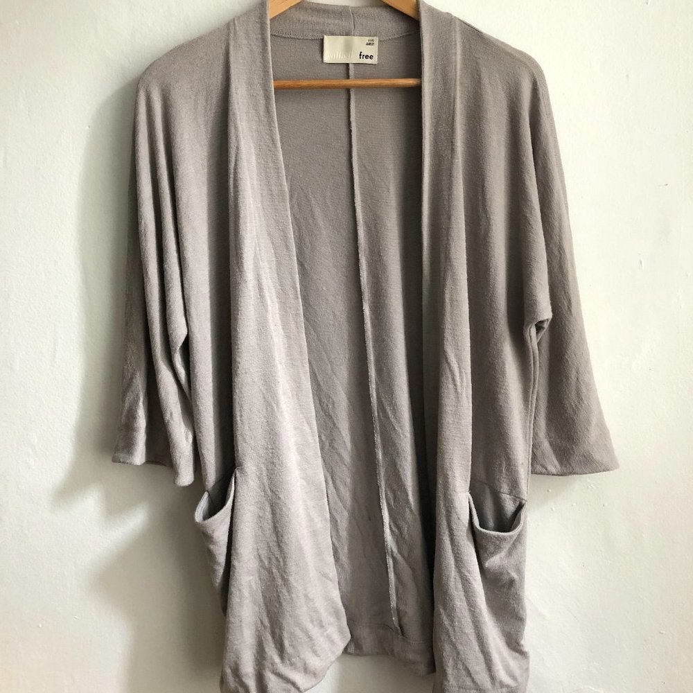 Wilfred free open cardigan in warm light gray XXS